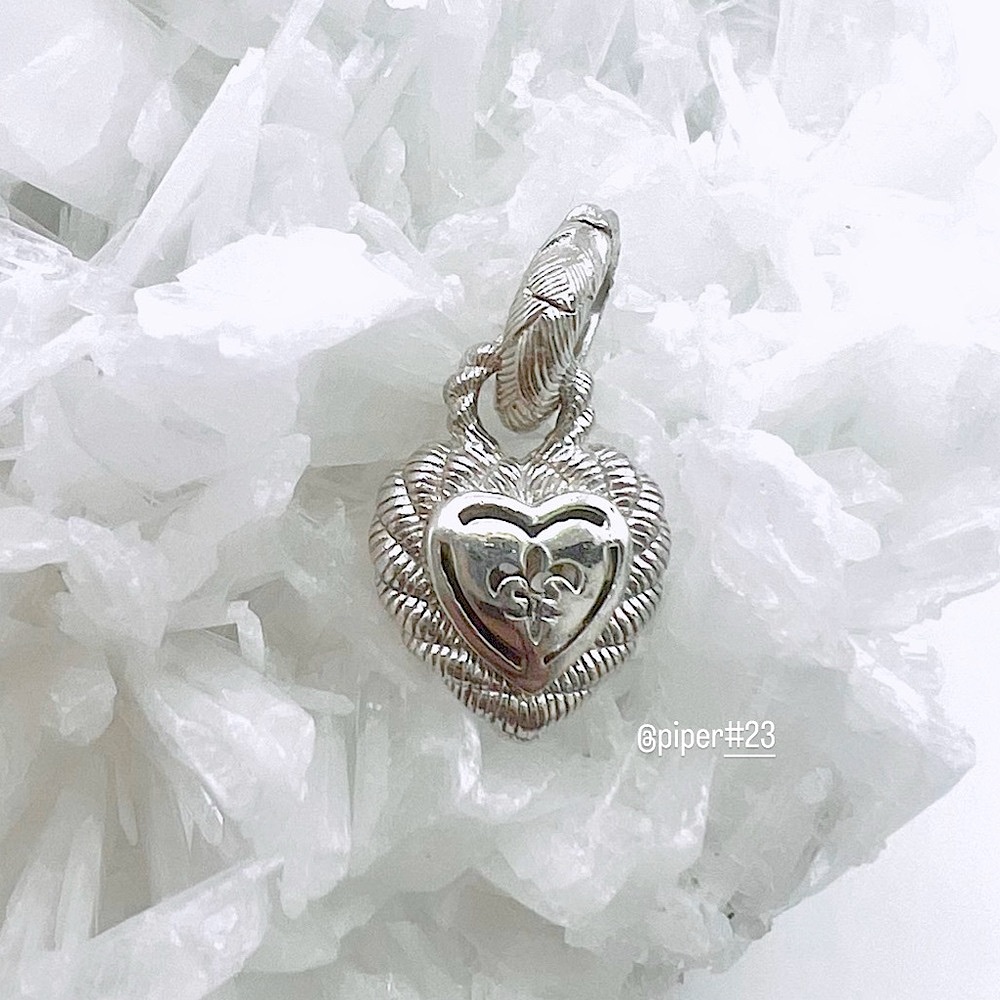 Judith Ripka Country Link Necklace with Removable Diamonique Heart Charm 20” - Picture 10 of 12